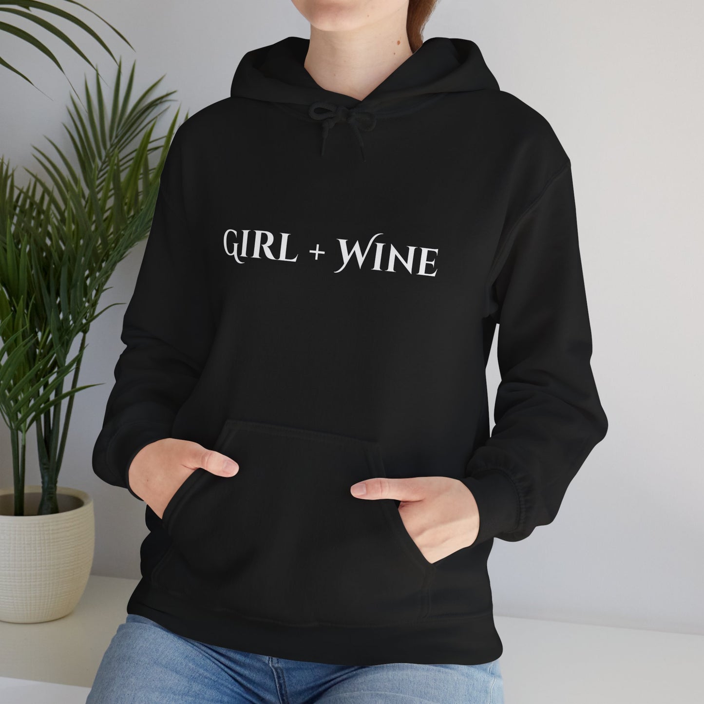 Girl Plus Wine Heavy Blend Hoodie (Available in 7 Colors)