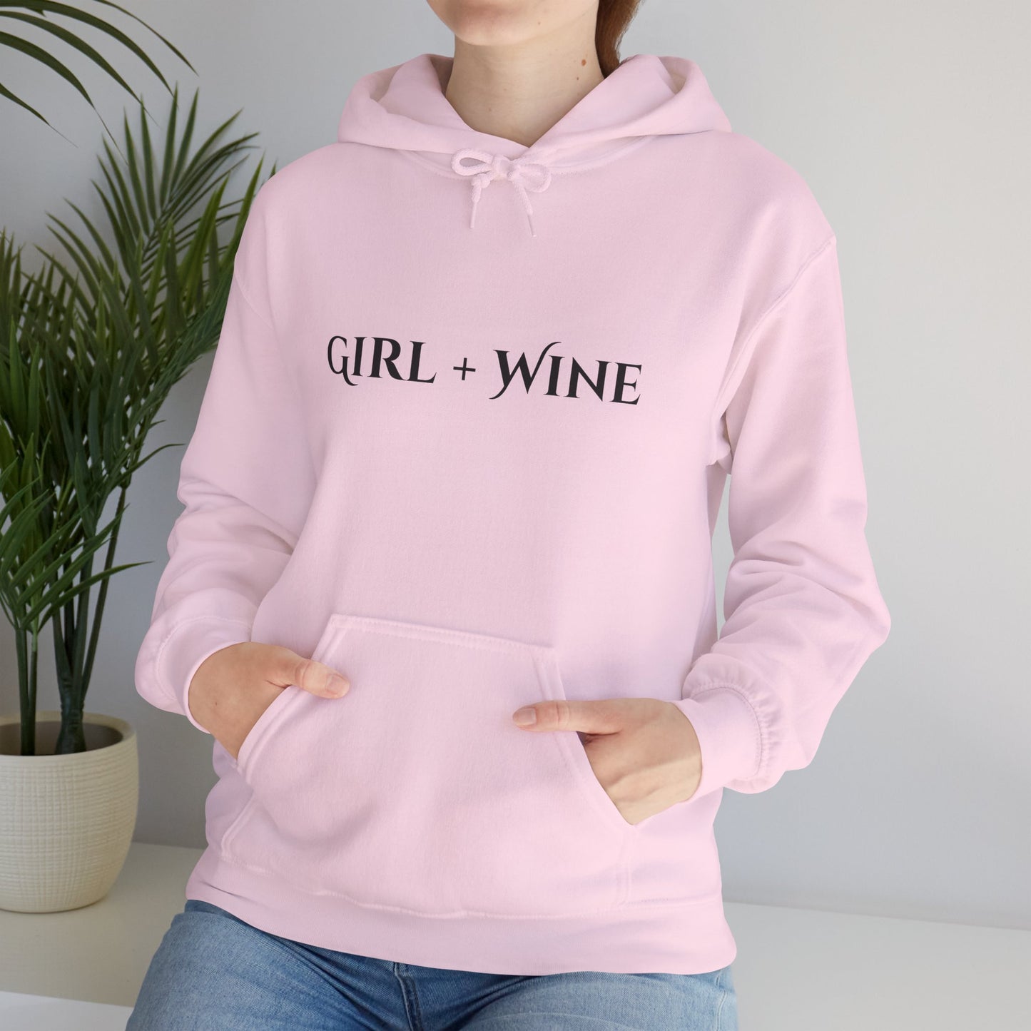 Girl Plus Wine Heavy Blend Hoodie (Available in 7 Colors)
