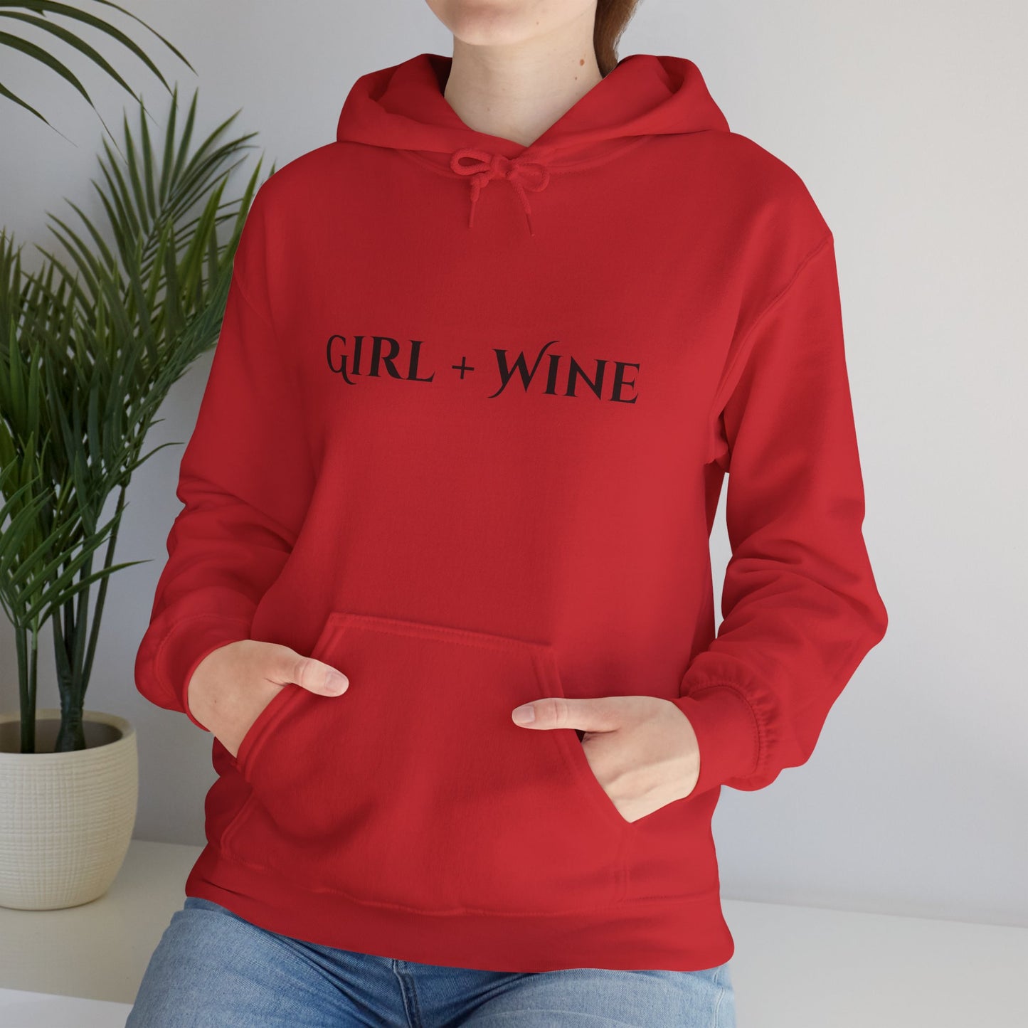 Girl Plus Wine Heavy Blend Hoodie (Available in 7 Colors)