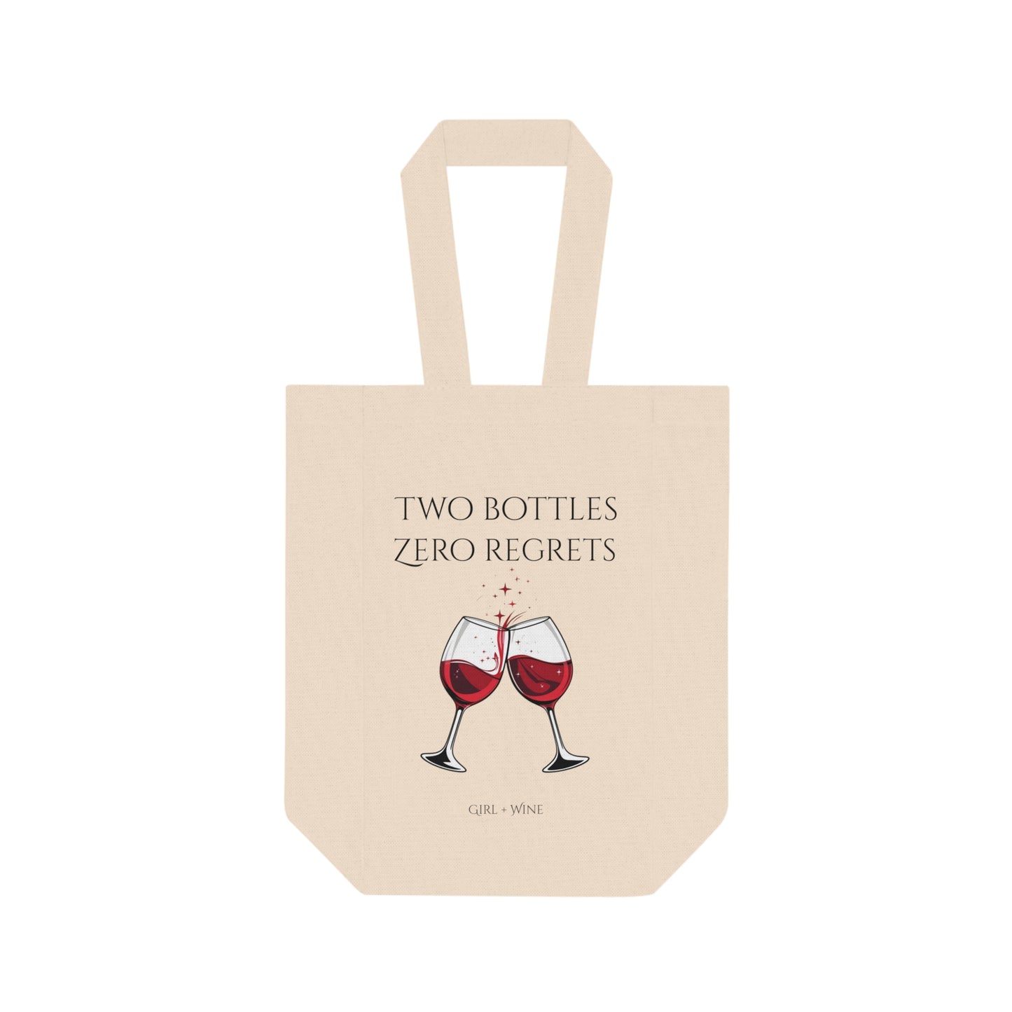 Double Wine Tote Bag -Two Bottles, Zero Regrets
