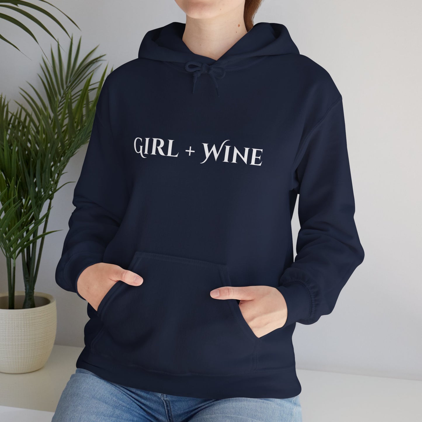 Girl Plus Wine Heavy Blend Hoodie (Available in 7 Colors)