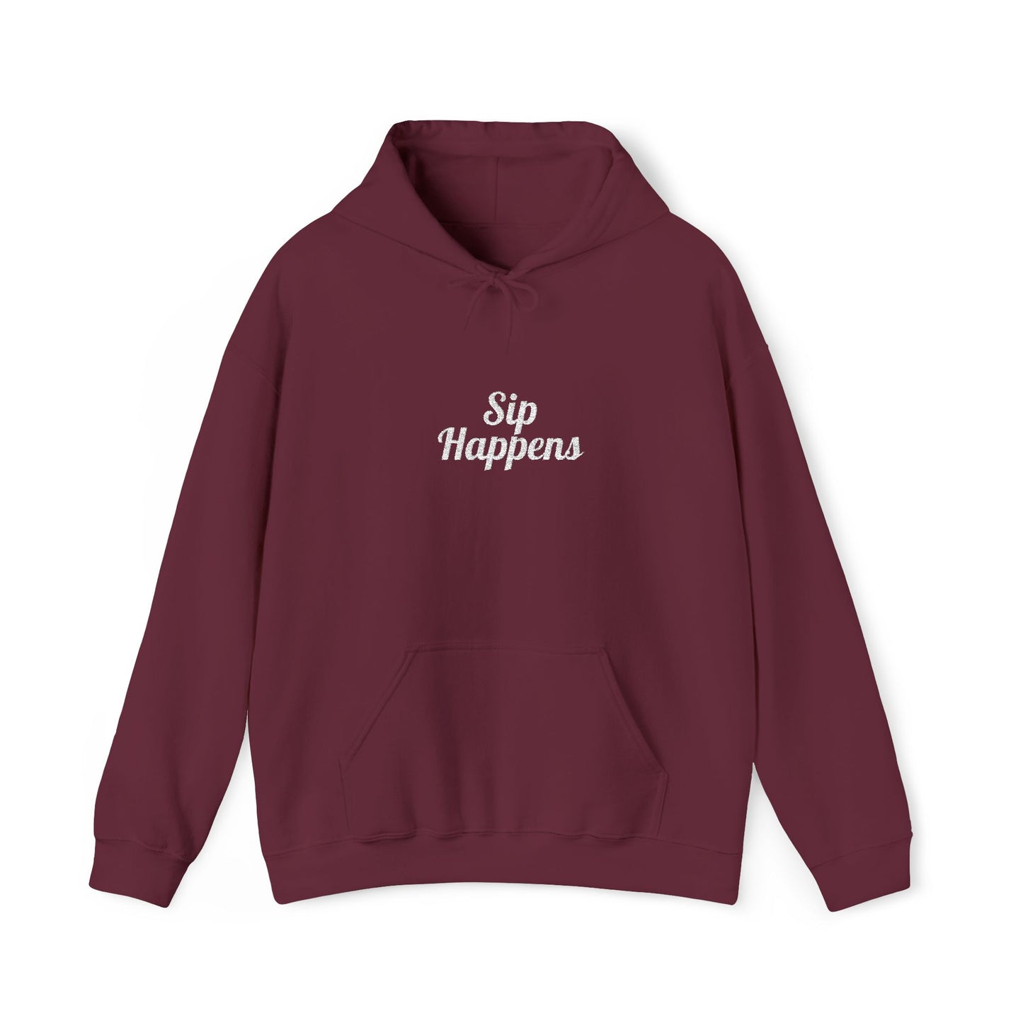 Unisex Sip Happens Hoodie – Embroidered